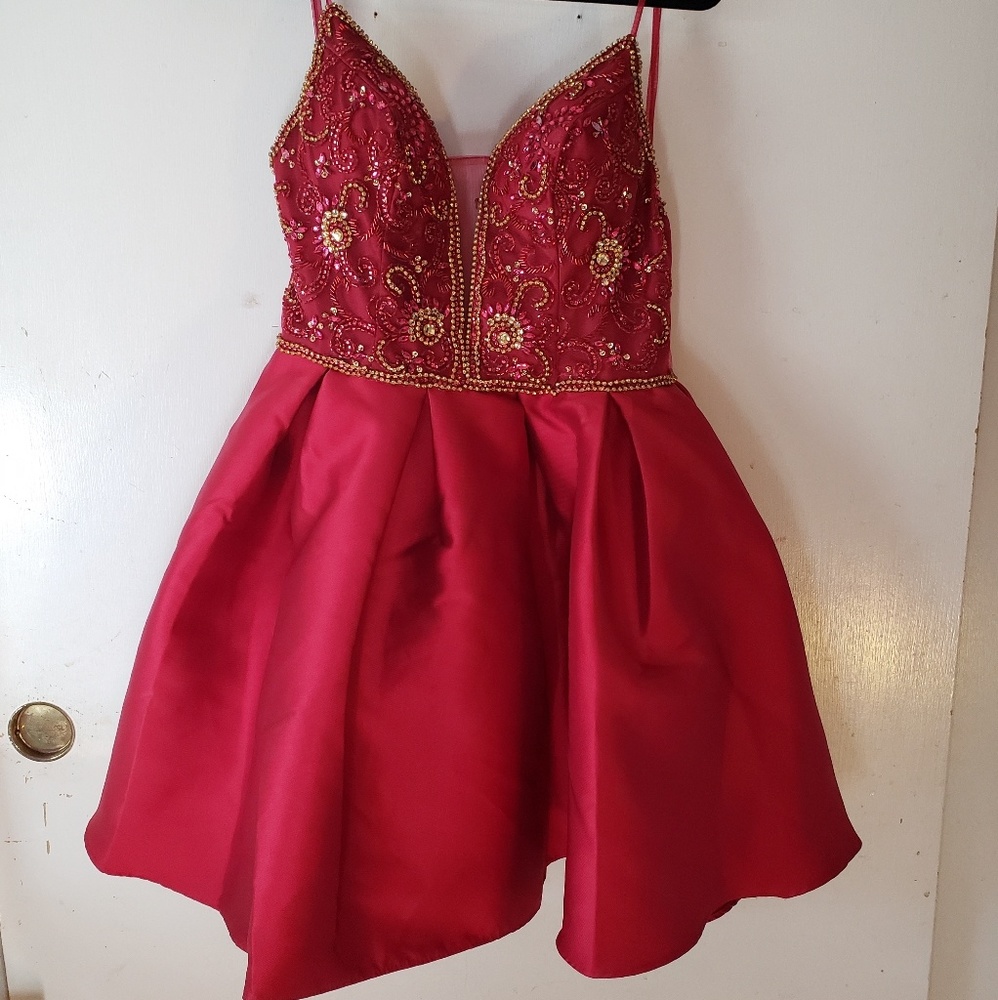 Red and gold gryffindor vibe dress